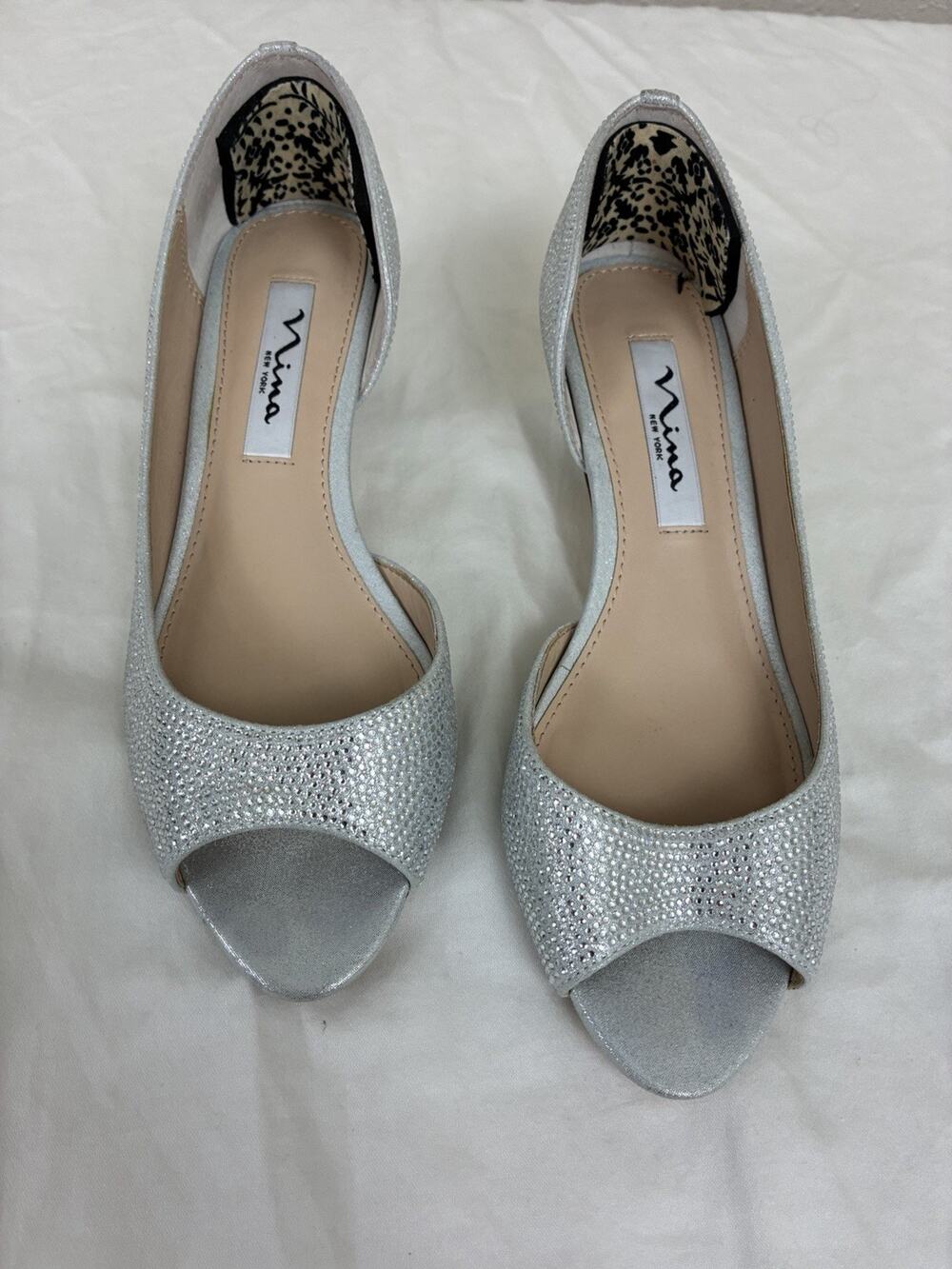 Nina Rossie Sparkly Heels Bridesmaid Glam Wedding 6.5